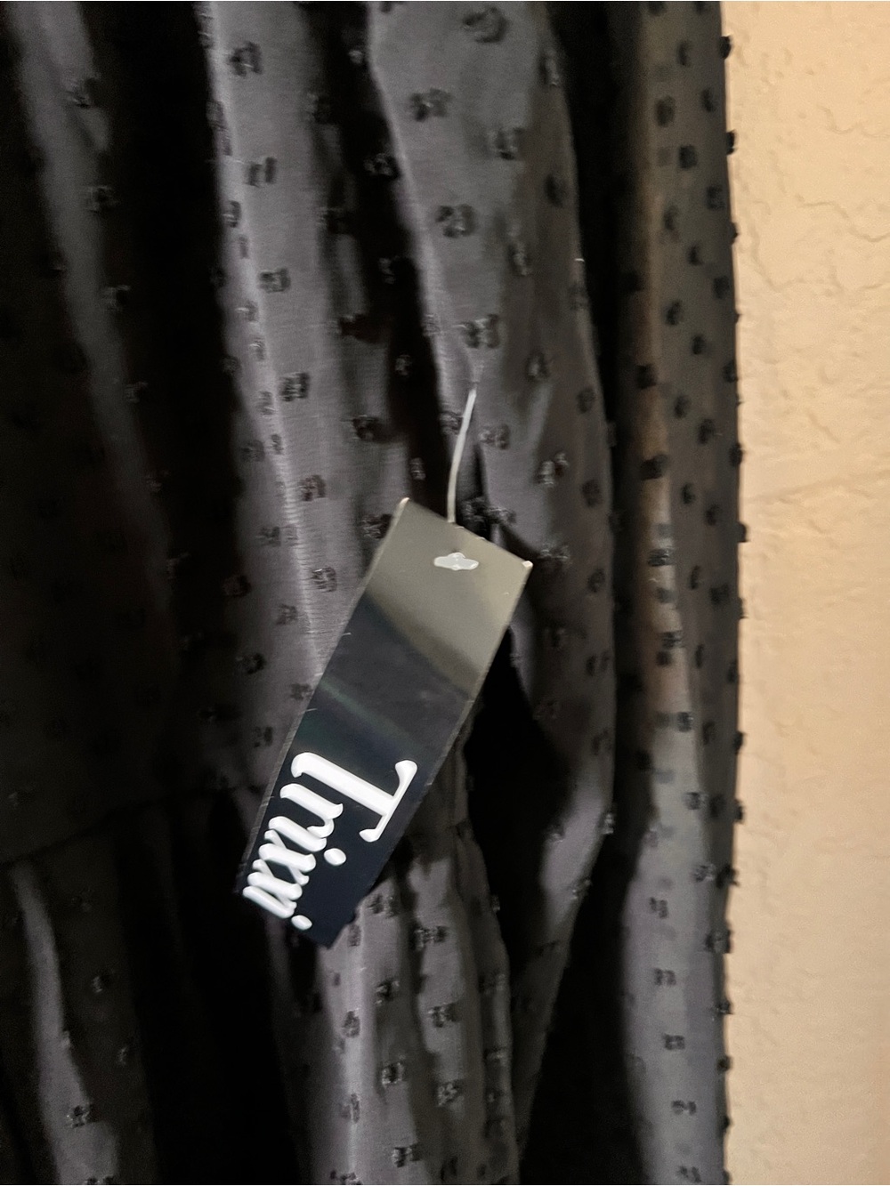 Trixxi Black Dress Swiss Dot Long Sleeve Tiered Midi Size XL NWT - Picture 4 of 10